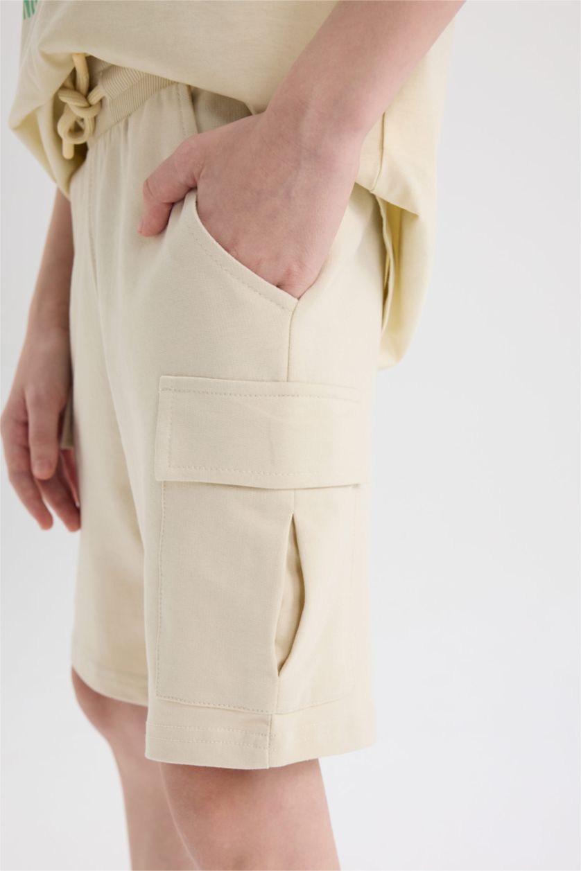 أولادي اللون الحجري شورت اولادي قصة عادية بخصر عادي