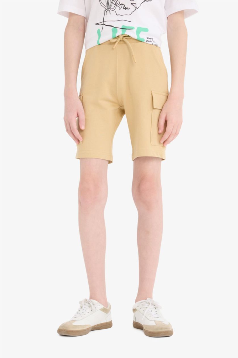GARÇONS Beige Short cargo à taille élastique pour garçon