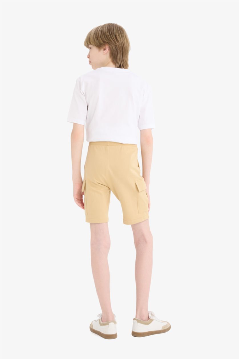 GARÇONS Beige Short cargo à taille élastique pour garçon