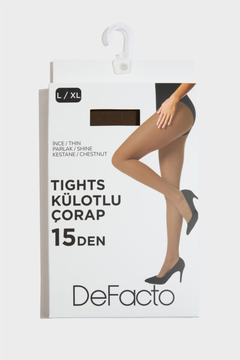 Kadın Koyu Kahve Kadın Kestane 15 Denye Külotlu Çorap