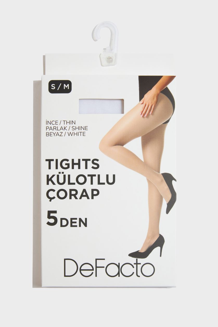 FEMME Blanc Chaussettes collants Blancs pour femme - 5 deniers