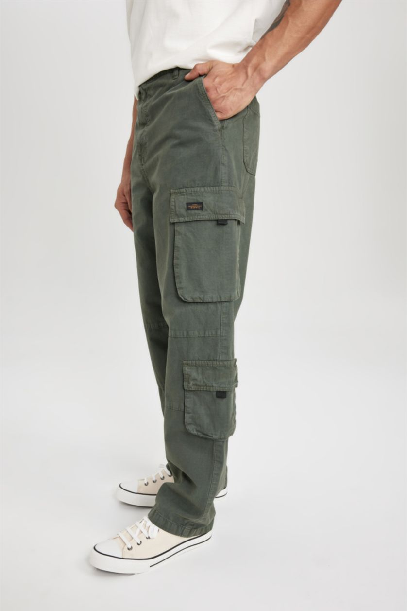 Мужчины Зеленый Штаны карго широкого кроя со средней талией