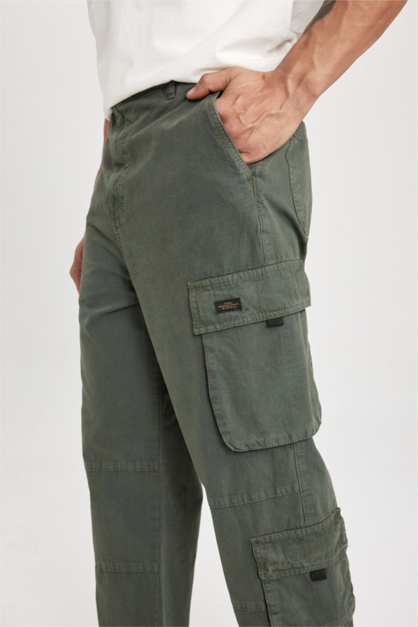 Мужчины Зеленый Штаны карго широкого кроя со средней талией