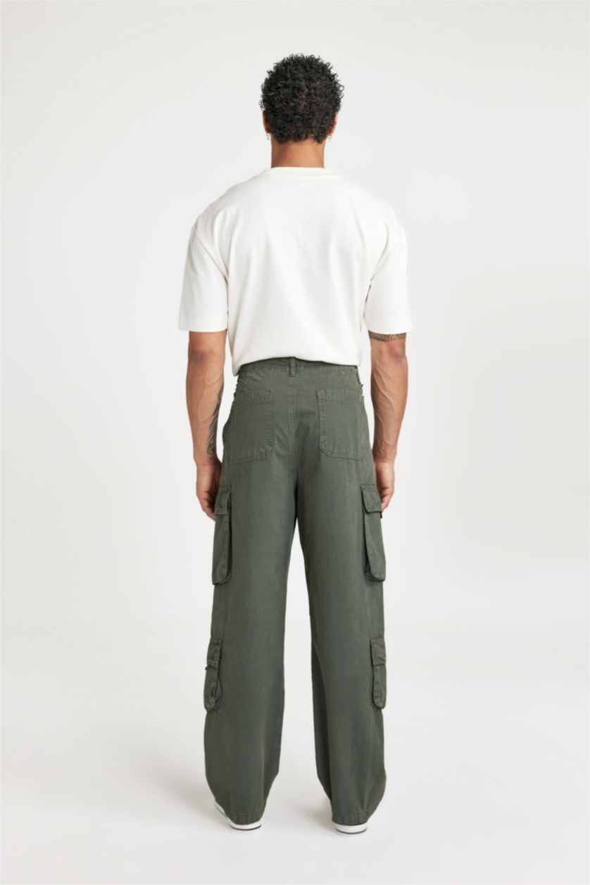 Мужчины Зеленый Штаны карго широкого кроя со средней талией