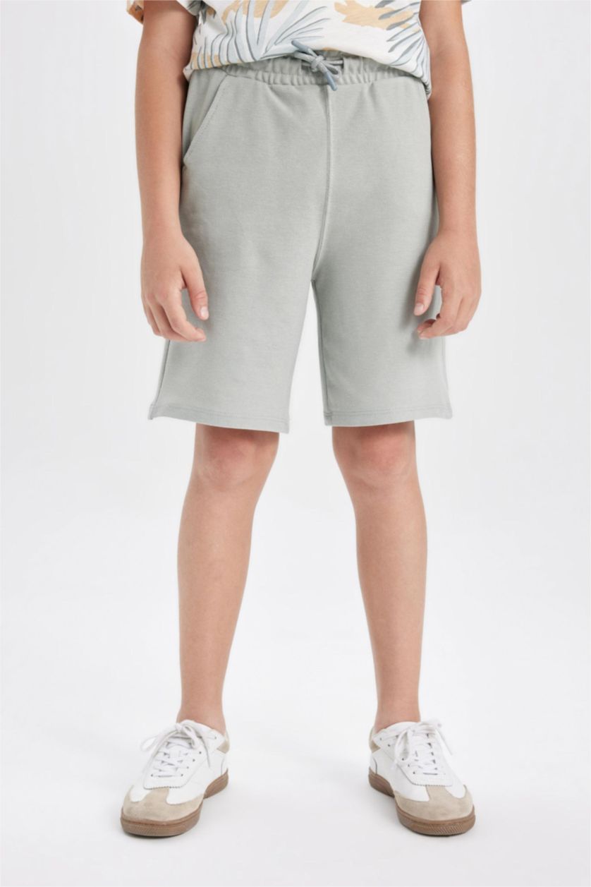 Boys & Teens Light Green Boy Basic Pique Shorts