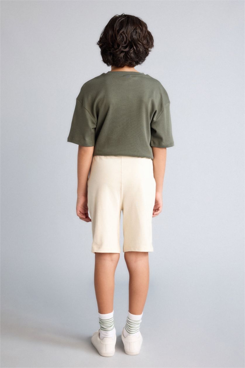 Erkek Çocuk - Genç Erkek Taş Regular Fıt Pike Şort Erkek Çocuk