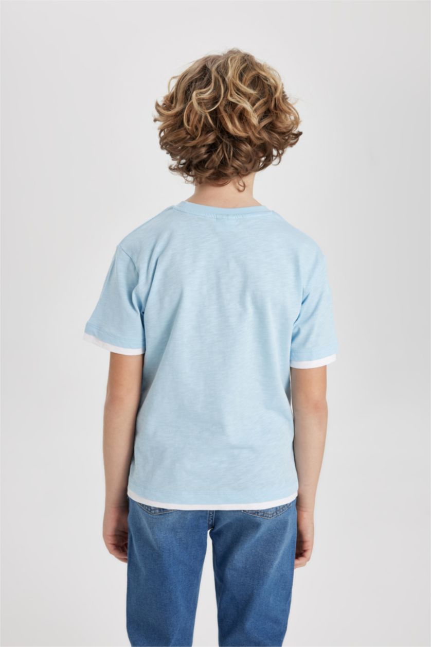 BOYS & TEENS Light Blue Boy Crew Neck Short Sleeve T-Shirt