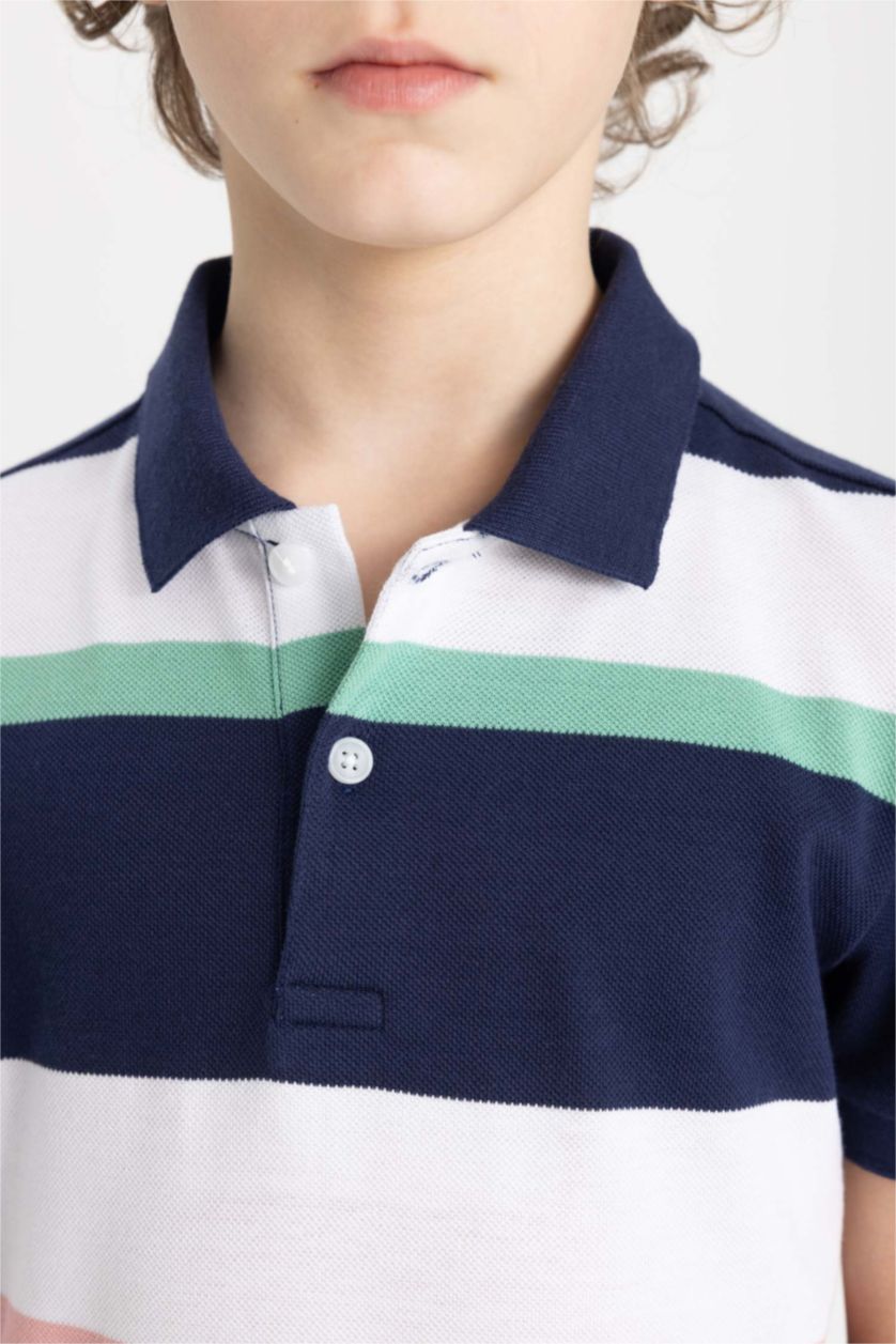 Erkek Çocuk - Genç Erkek Lacivert Pike Kısa Kollu Polo Tişört Erkek Çocuk