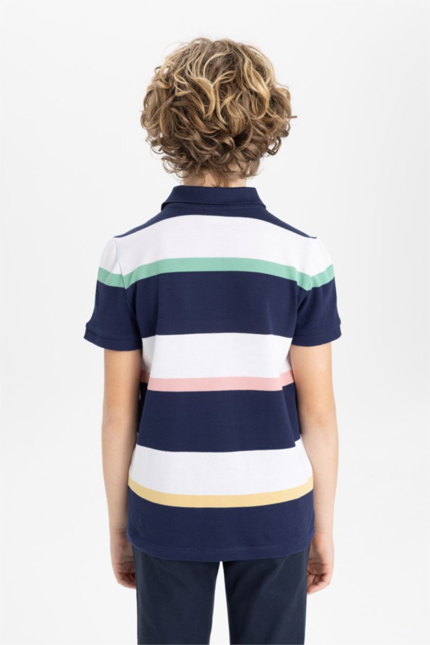 Erkek Çocuk - Genç Erkek Lacivert Pike Kısa Kollu Polo Tişört Erkek Çocuk