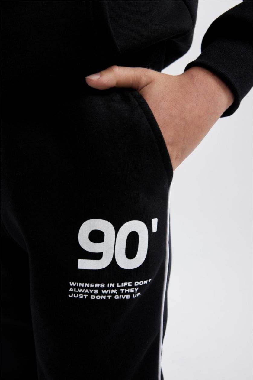 BOYS & TEENS Black Boy Regular Fit Thick Sweatpants