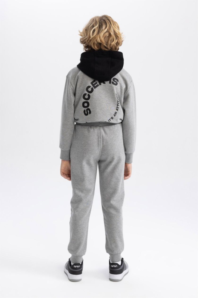 أولادي ميلانج رمادي داكن بنطلون سويت بانتس اولادي تقيل قصة عادية