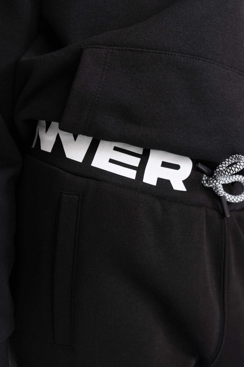 أولادي أسود بنطلون سويت بانتس اولادي تقيل قصة عادية بأستك من تحت