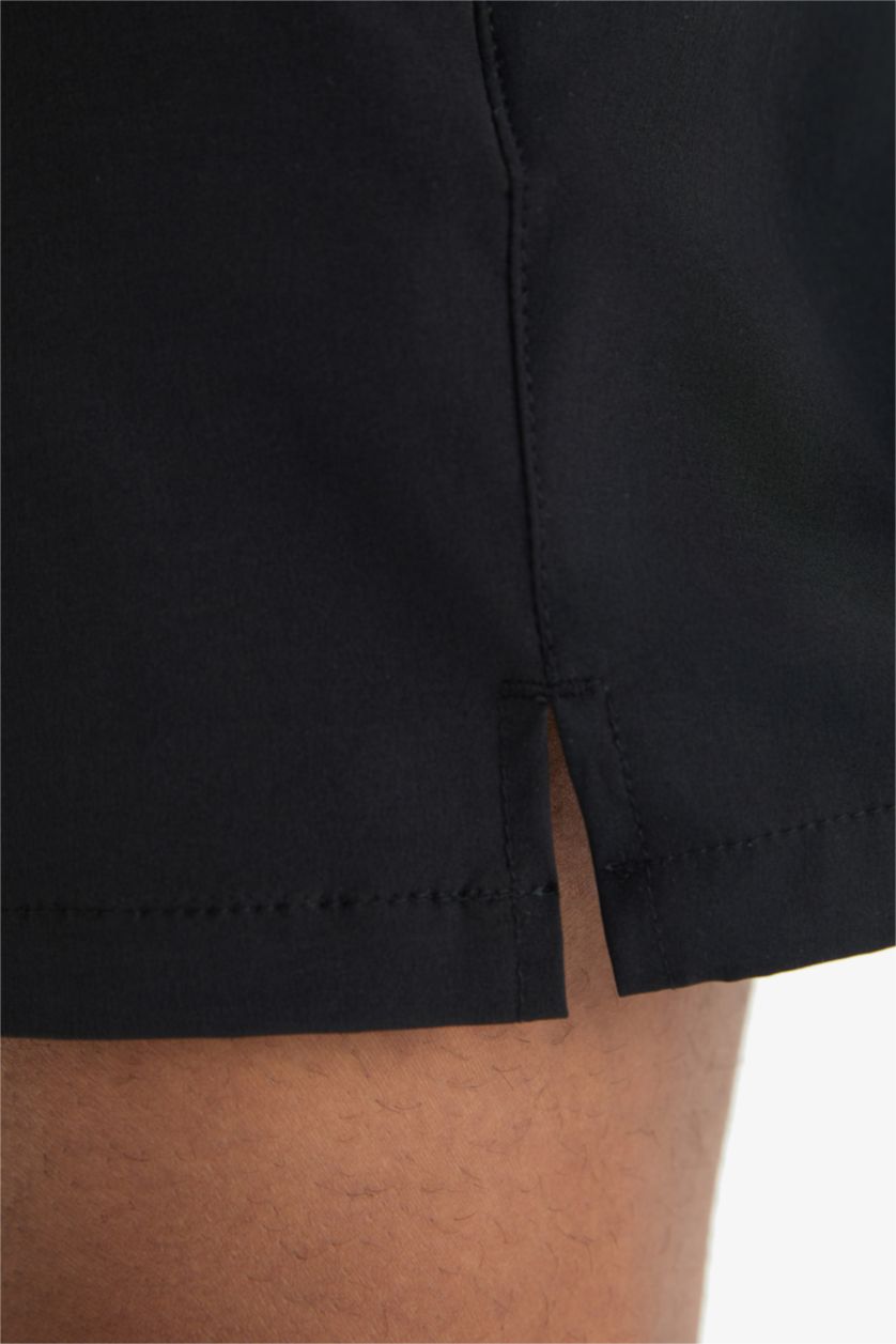 MAN Black DeFactoFit Sports Printed Flexible Textured Swim Shorts