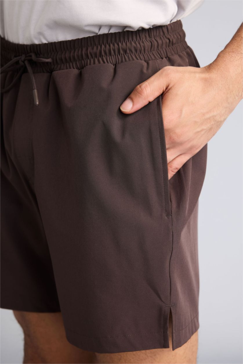 Мужчины Коричневый Пляжные шорты из эластичной ткани