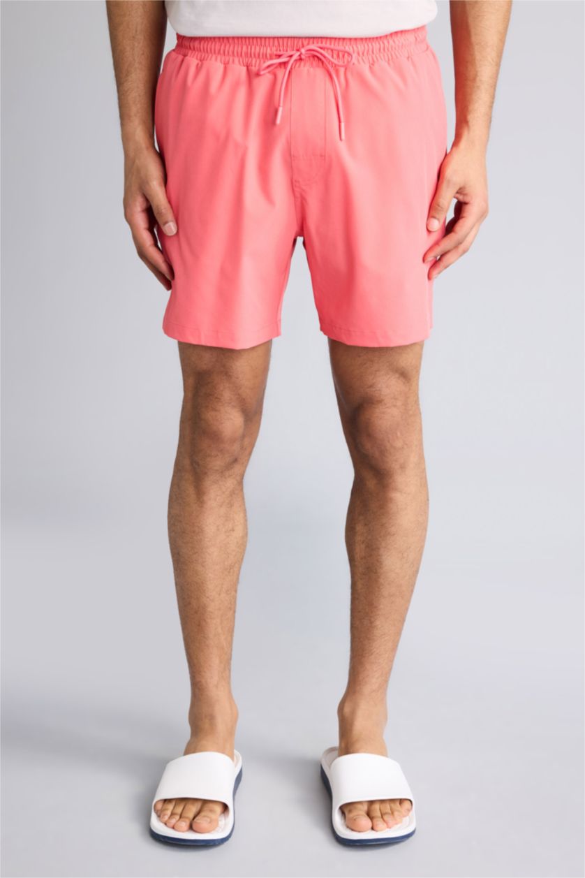 Мужчины Коралловый Пляжные шорты из эластичной ткани