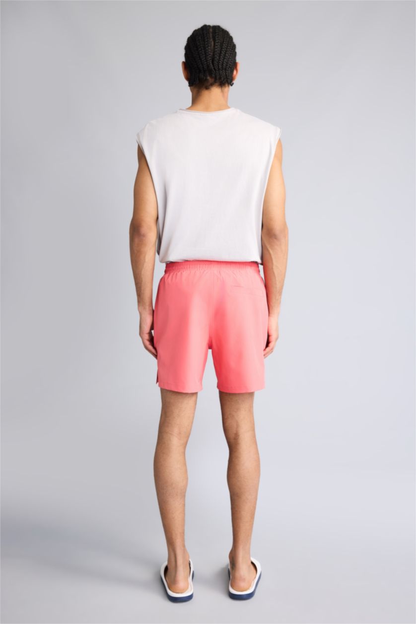 Мужчины Коралловый Пляжные шорты из эластичной ткани