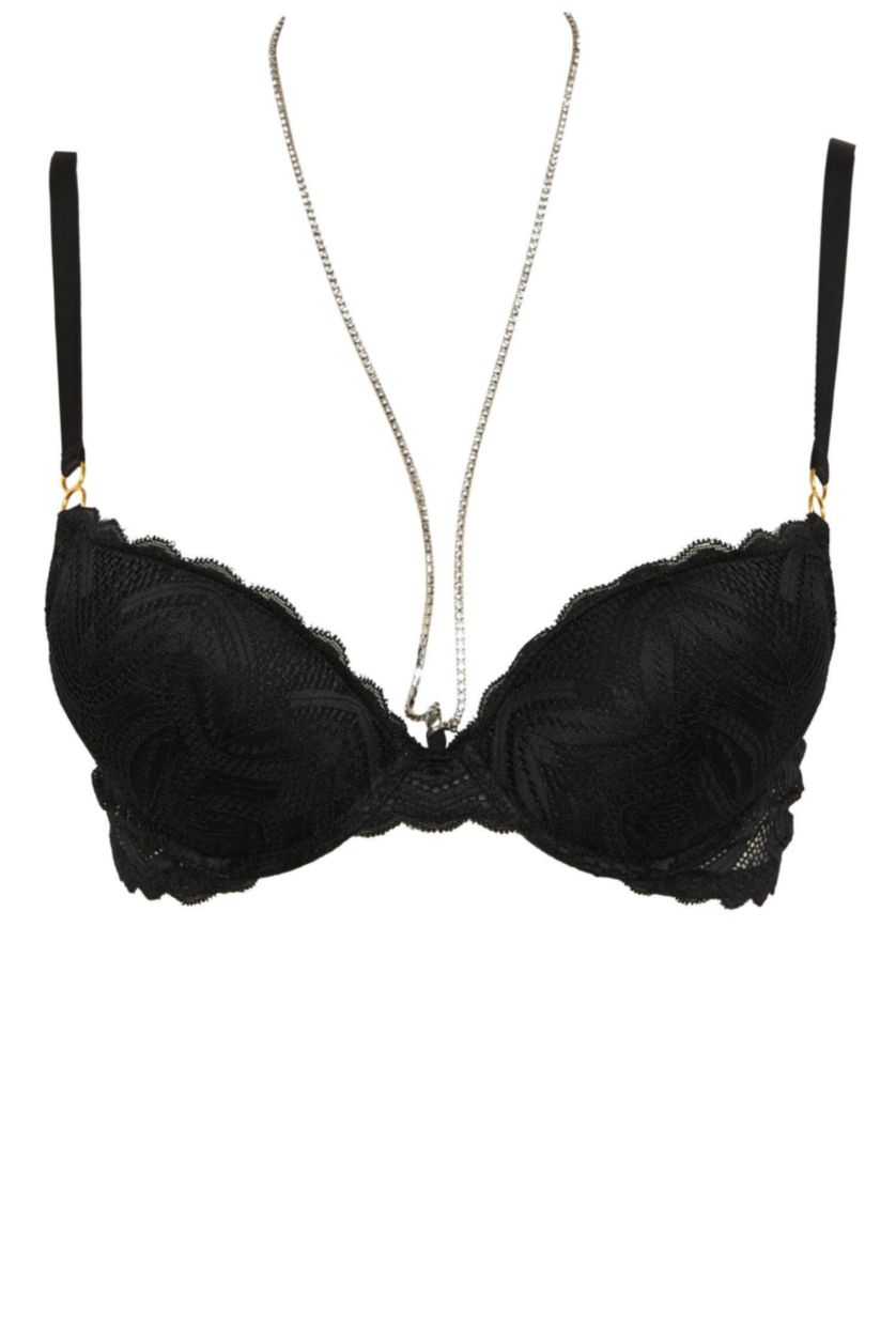 نساء أسود حمالة صدر حمالات الصدر دانتيل بوش أب بحشو إضافي من Fall in Love