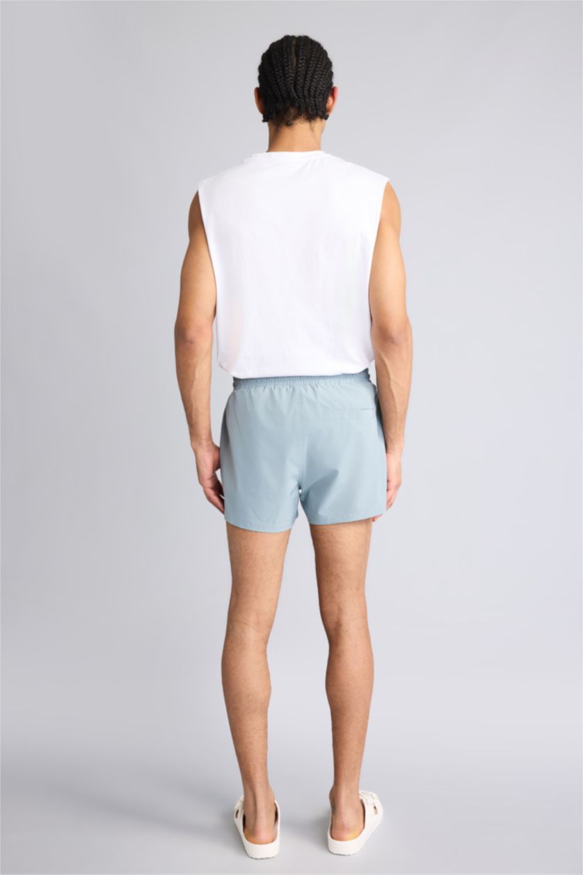 Мужчины Светло-серый ДефактоФит спортивные короткие шорты Andy с эластичной текстурой и принтом