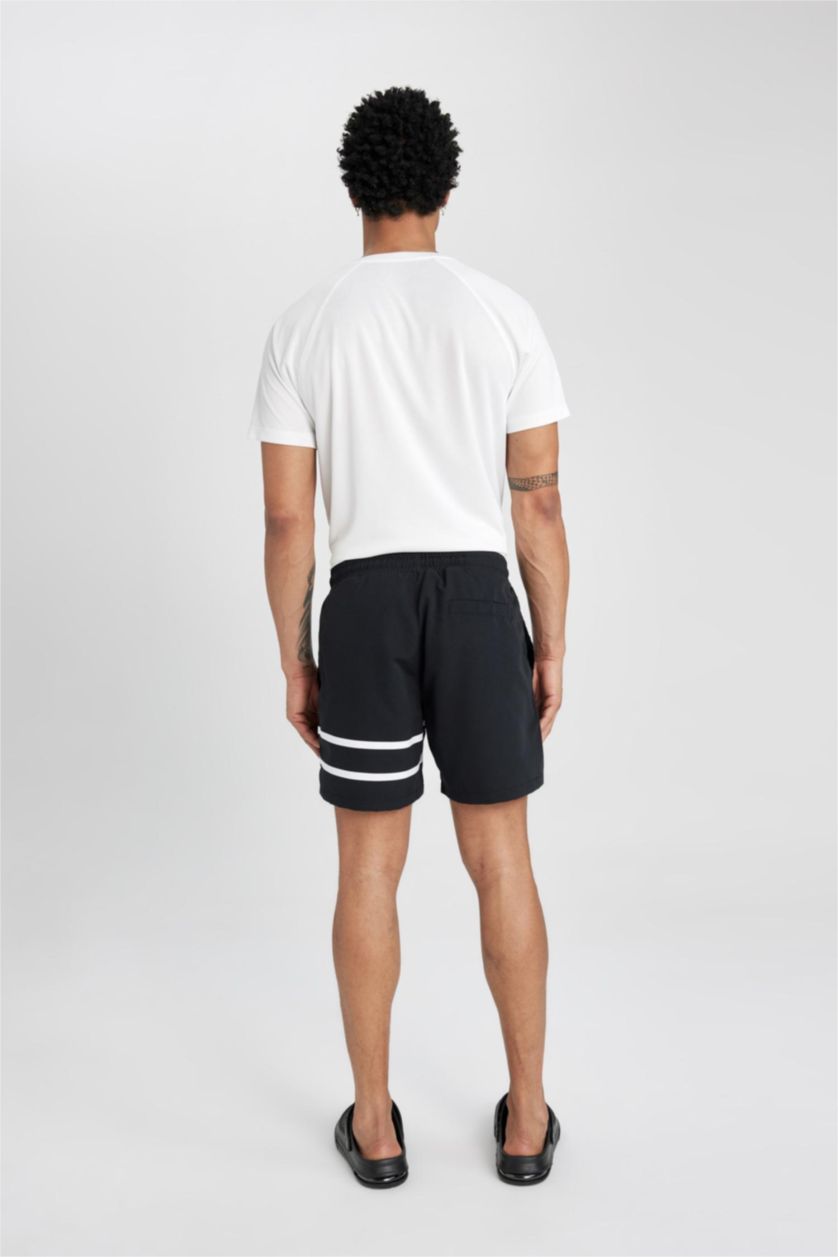 Man Black DeFactoFit Printed Short Swim Shorts