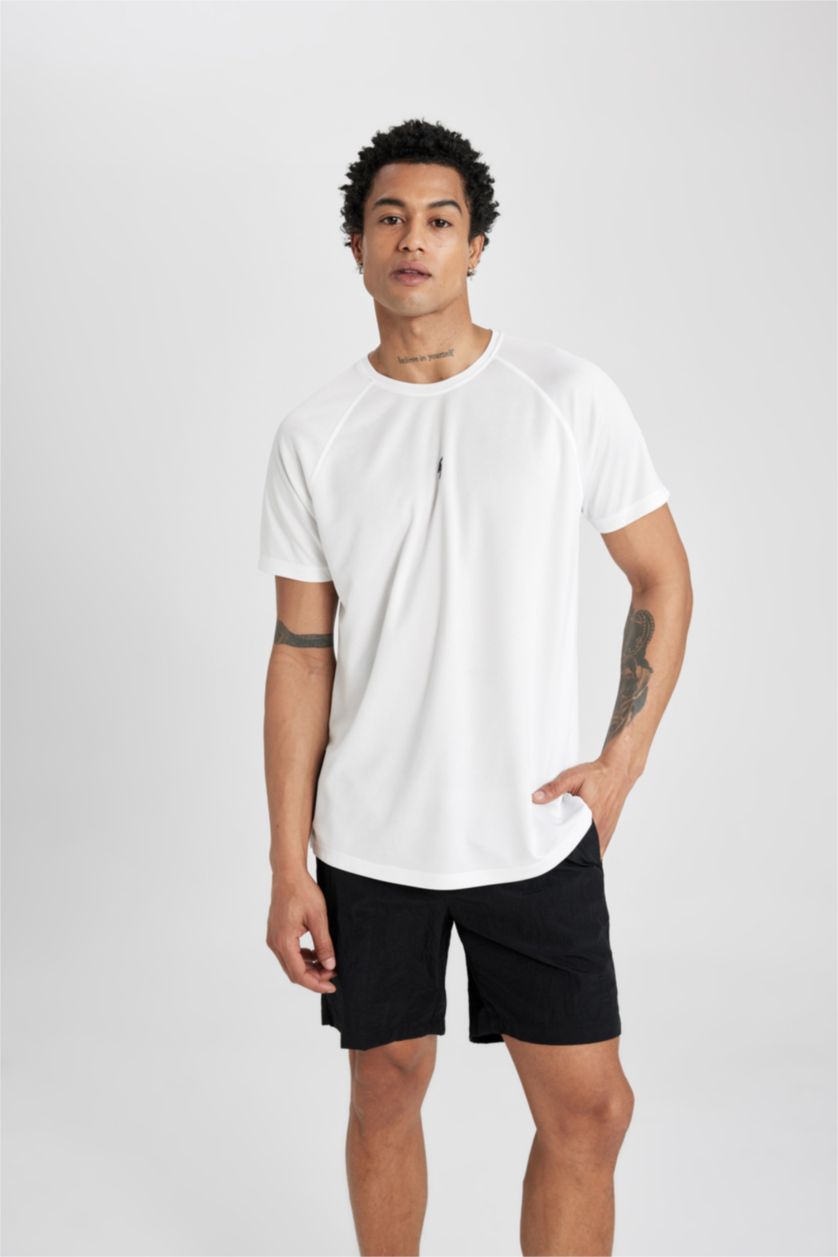 Man Black DeFactoFit Regular Fit Printed Short Swim Shorts