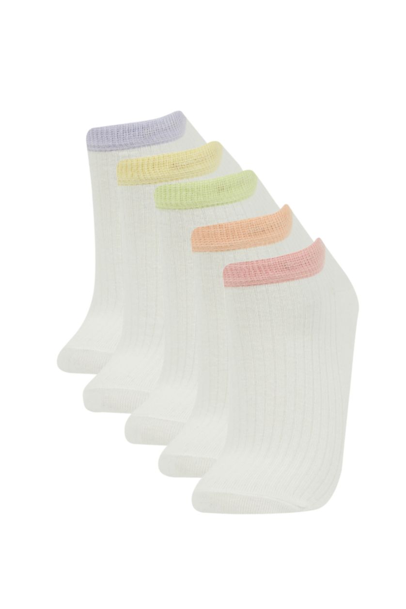 FEMME Blanc Chaussettes Courtes en Coton pour Femme - 5 Paires