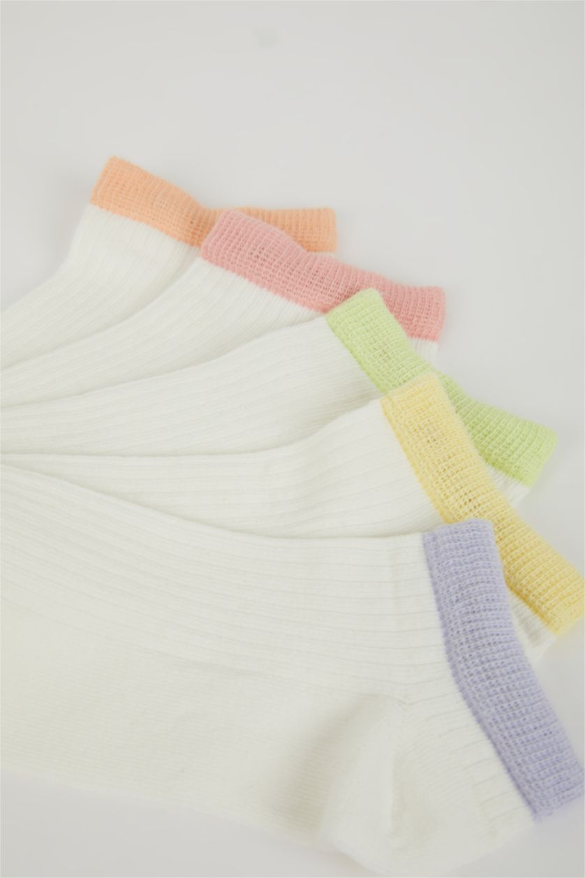 FEMME Blanc Chaussettes Courtes en Coton pour Femme - 5 Paires