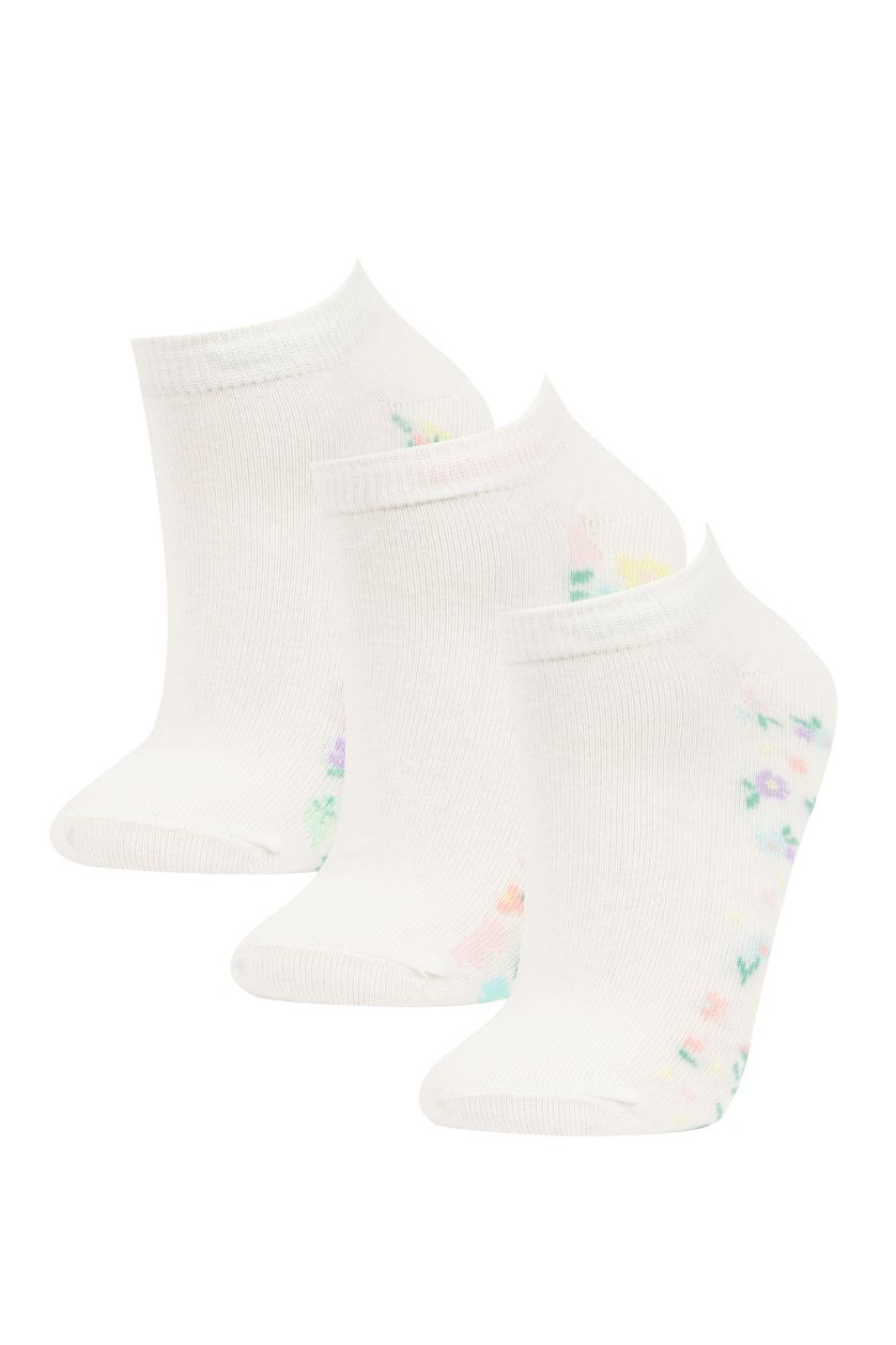 FEMME Blanc Lot de 3 paires de Chaussettes courtes en coton pour femme