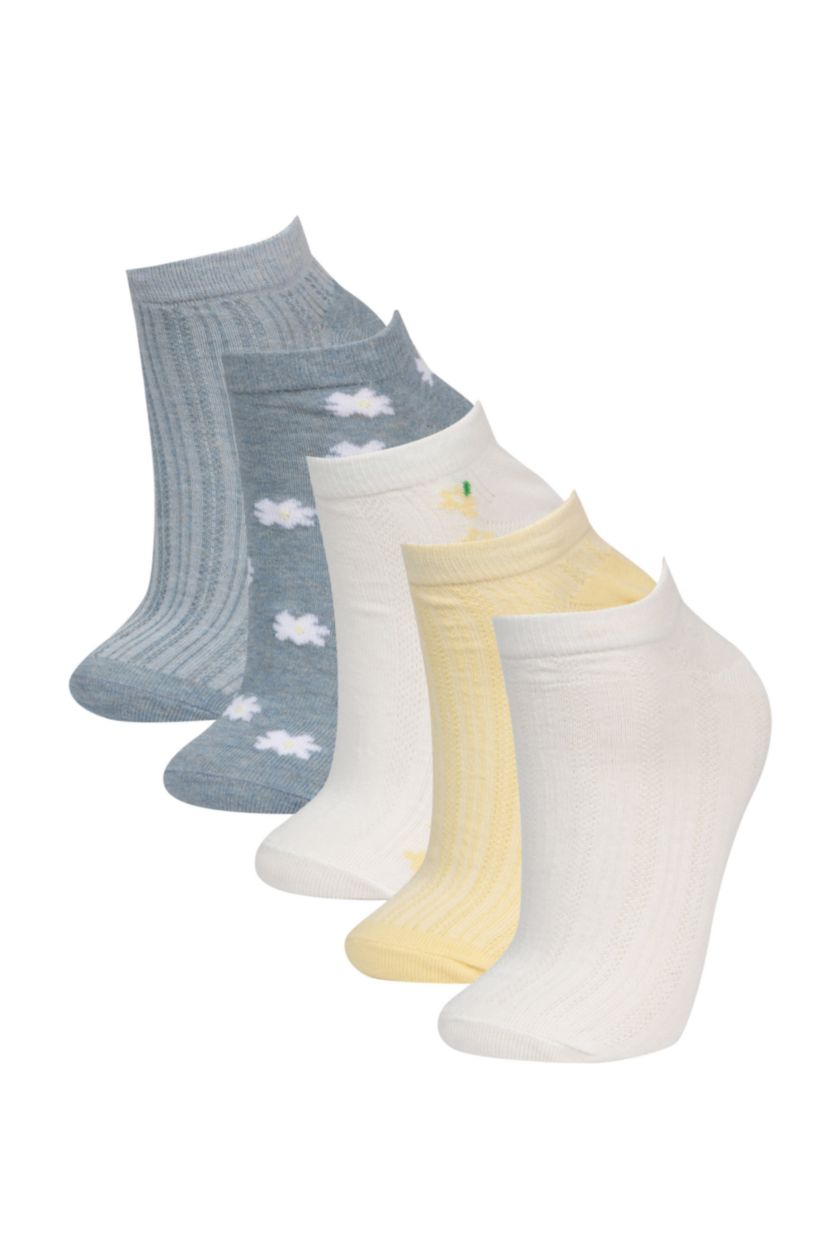FEMME Blanc Chaussettes Courtes en Coton pour Femme - 5 Paires