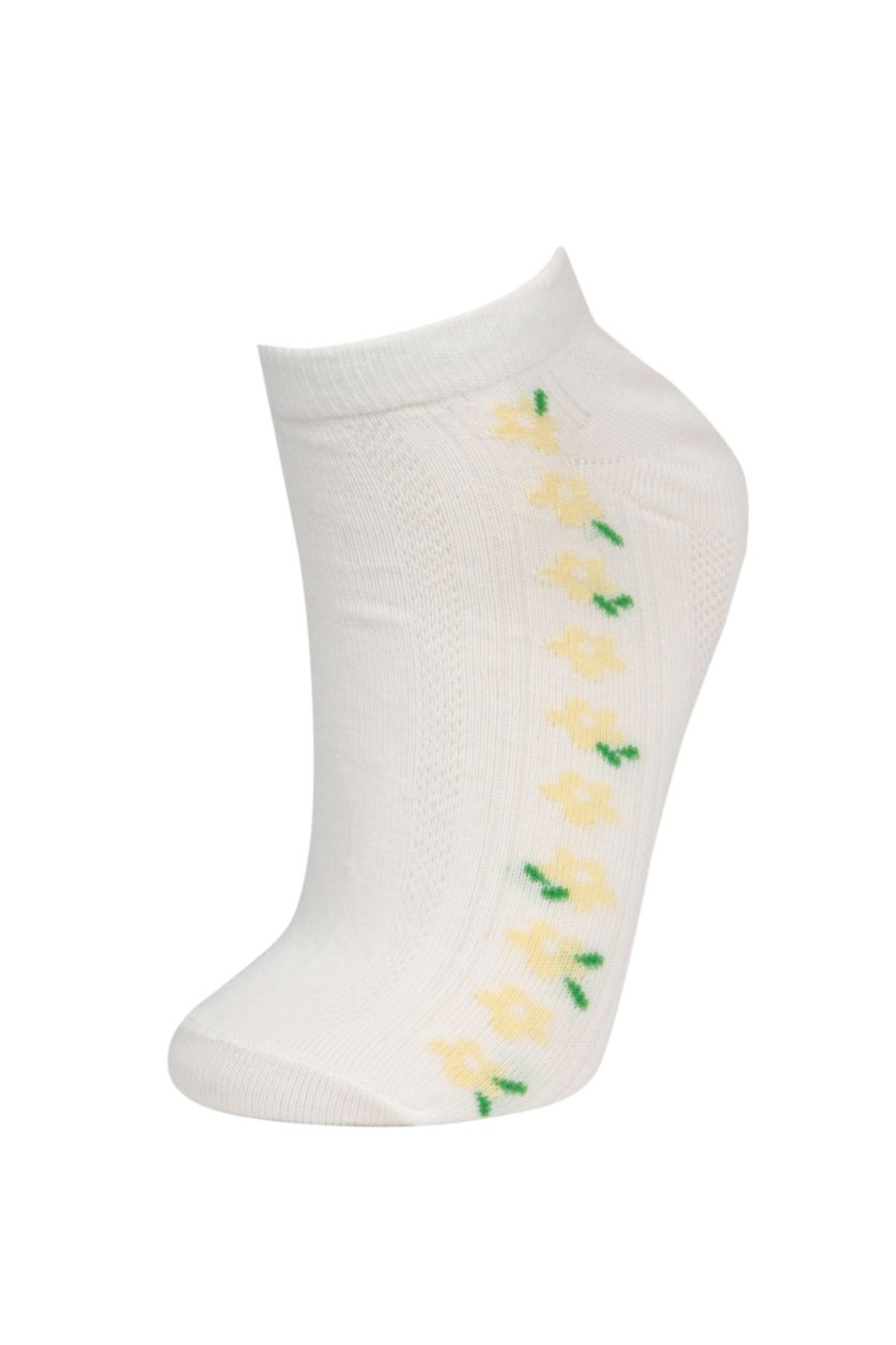 FEMME Blanc Chaussettes Courtes en Coton pour Femme - 5 Paires