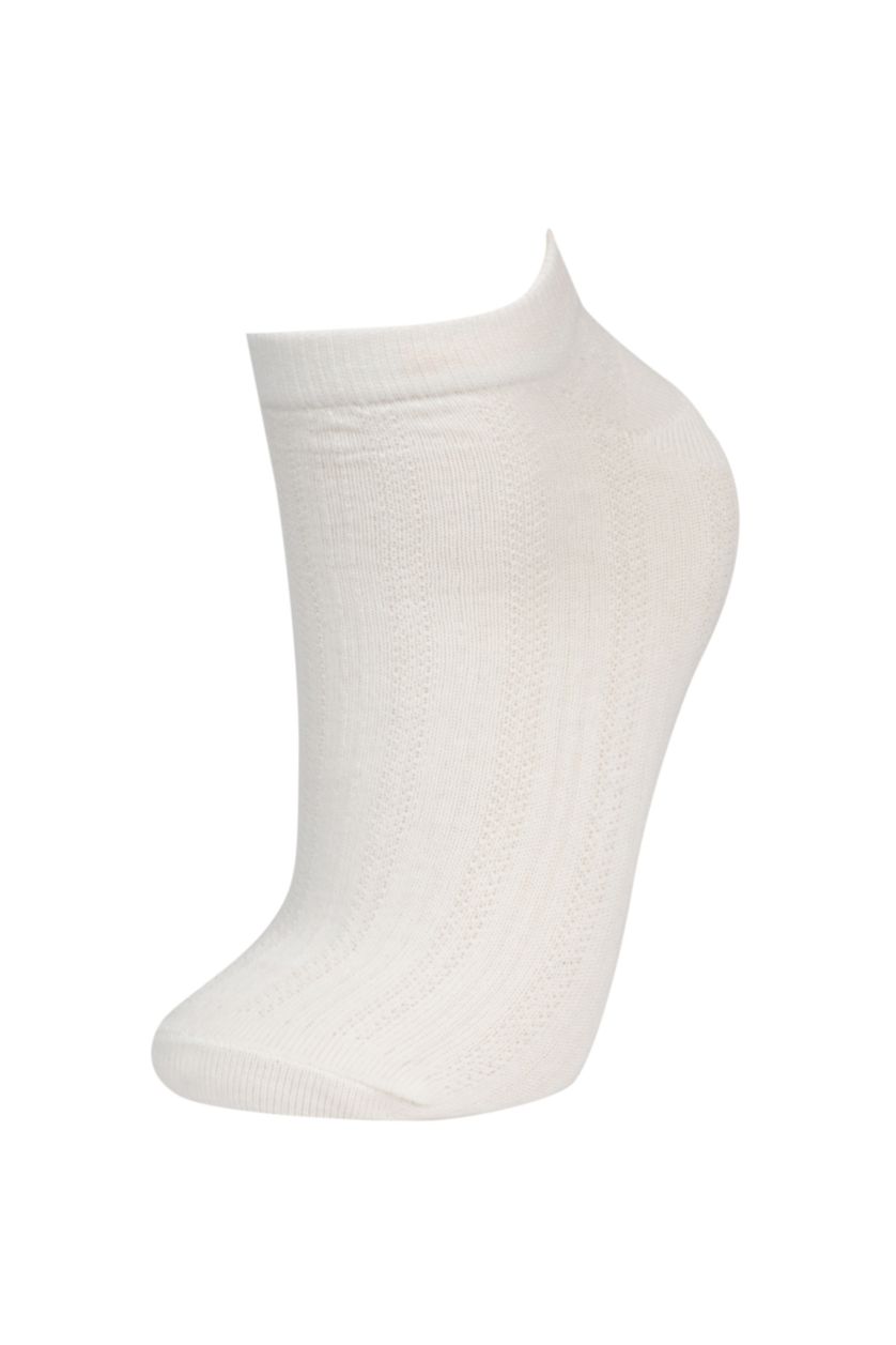FEMME Blanc Chaussettes Courtes en Coton pour Femme - 5 Paires