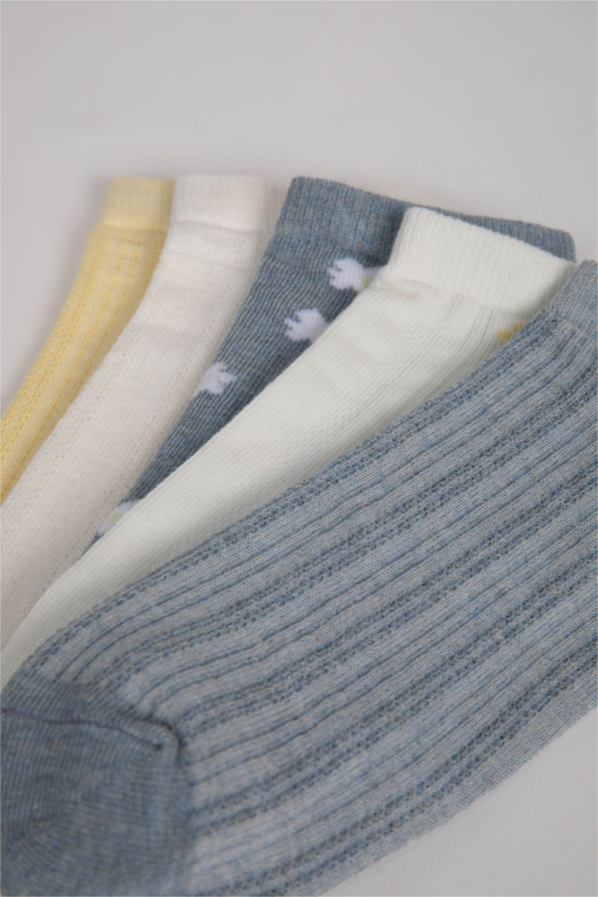 FEMME Blanc Chaussettes Courtes en Coton pour Femme - 5 Paires