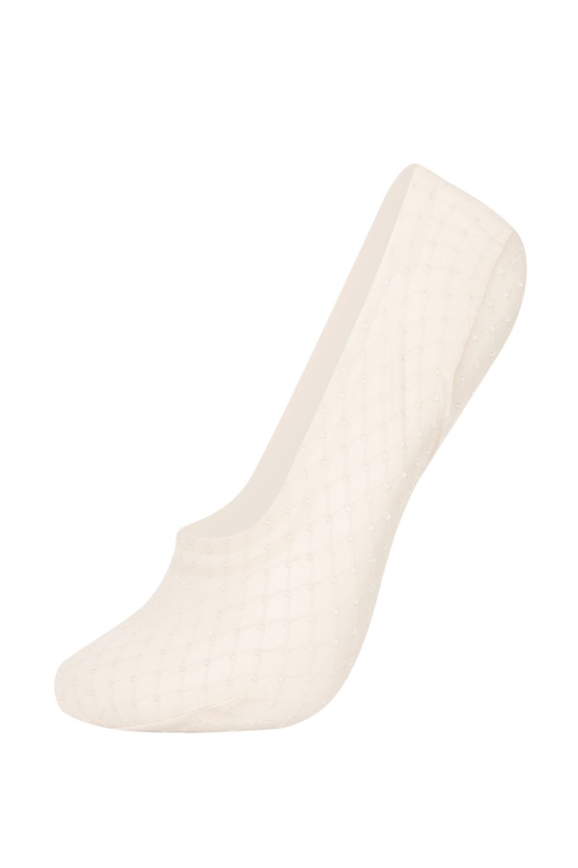 FEMME Beige Chaussettes Socquettes Microfibre à Découpe Laser pour Femme - 2 Paires