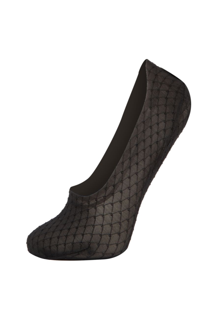 FEMME Beige Chaussettes Socquettes Microfibre à Découpe Laser pour Femme - 2 Paires