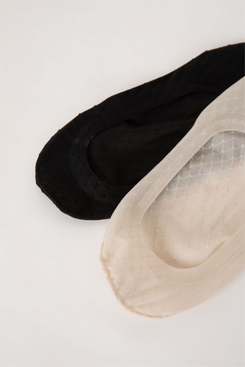 FEMME Beige Chaussettes Socquettes Microfibre à Découpe Laser pour Femme - 2 Paires