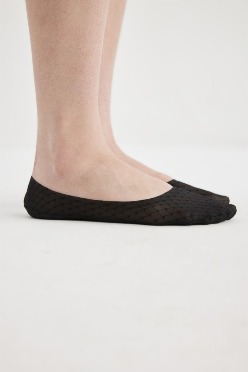 FEMME Beige Chaussettes Socquettes Microfibre à Découpe Laser pour Femme - 2 Paires