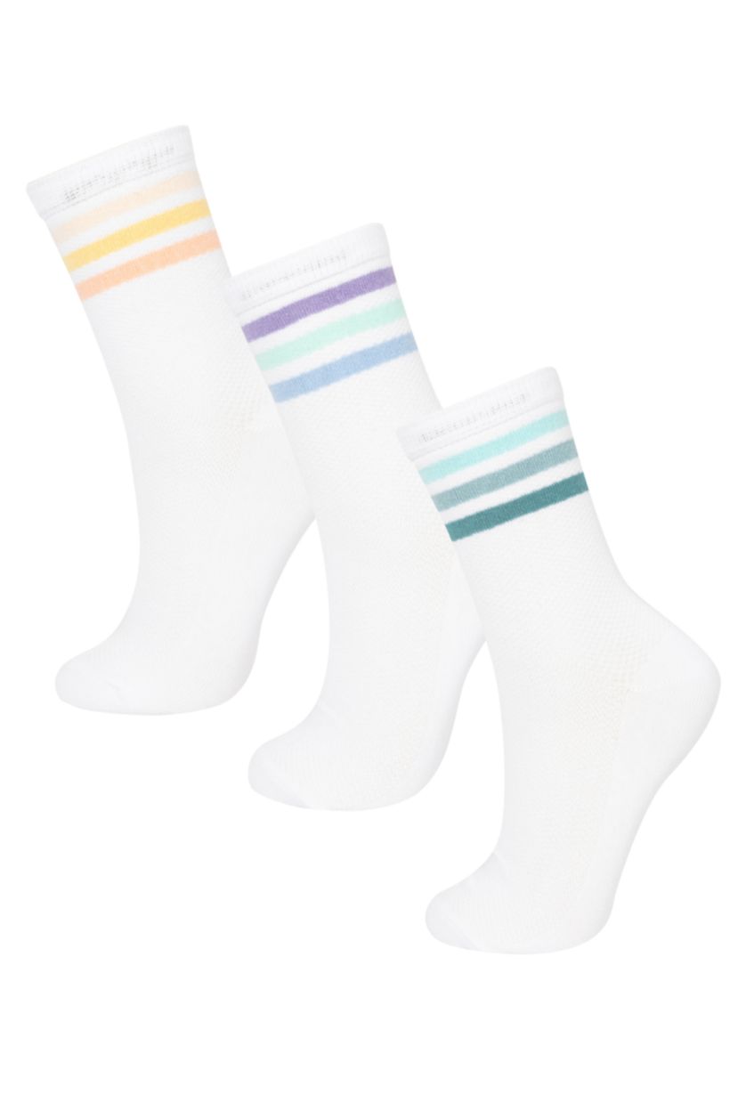 FEMME Blanc Chaussettes Longues Coton Pour Femme - 3 Paires