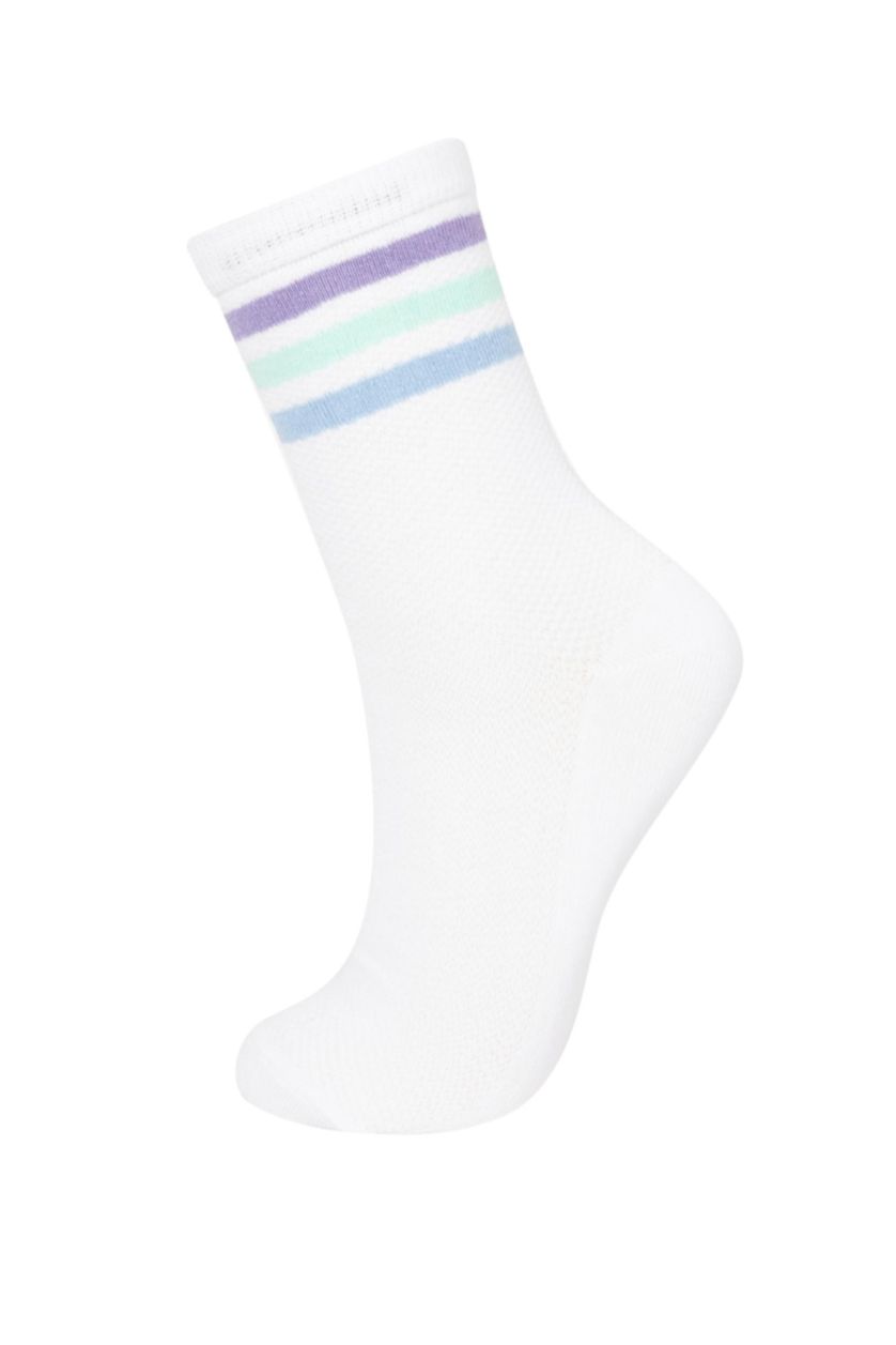 FEMME Blanc Chaussettes Longues Coton Pour Femme - 3 Paires
