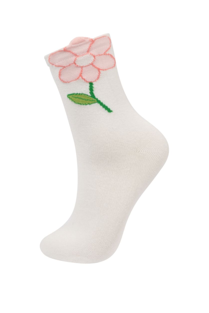 WOMAN White 3 piece Cotton Long sock
