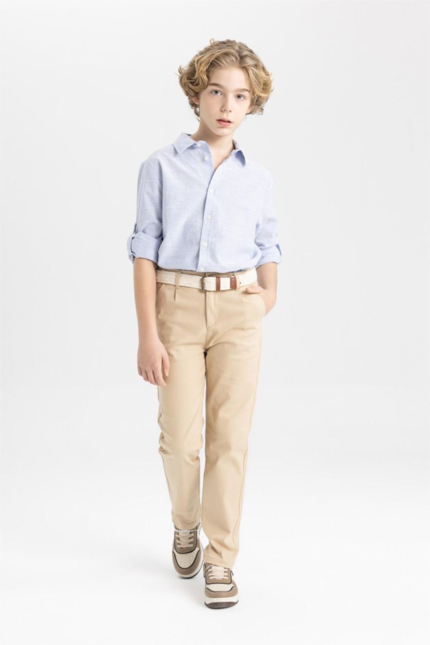 BOYS & TEENS Beige بنطلون جبردين قصة عادية