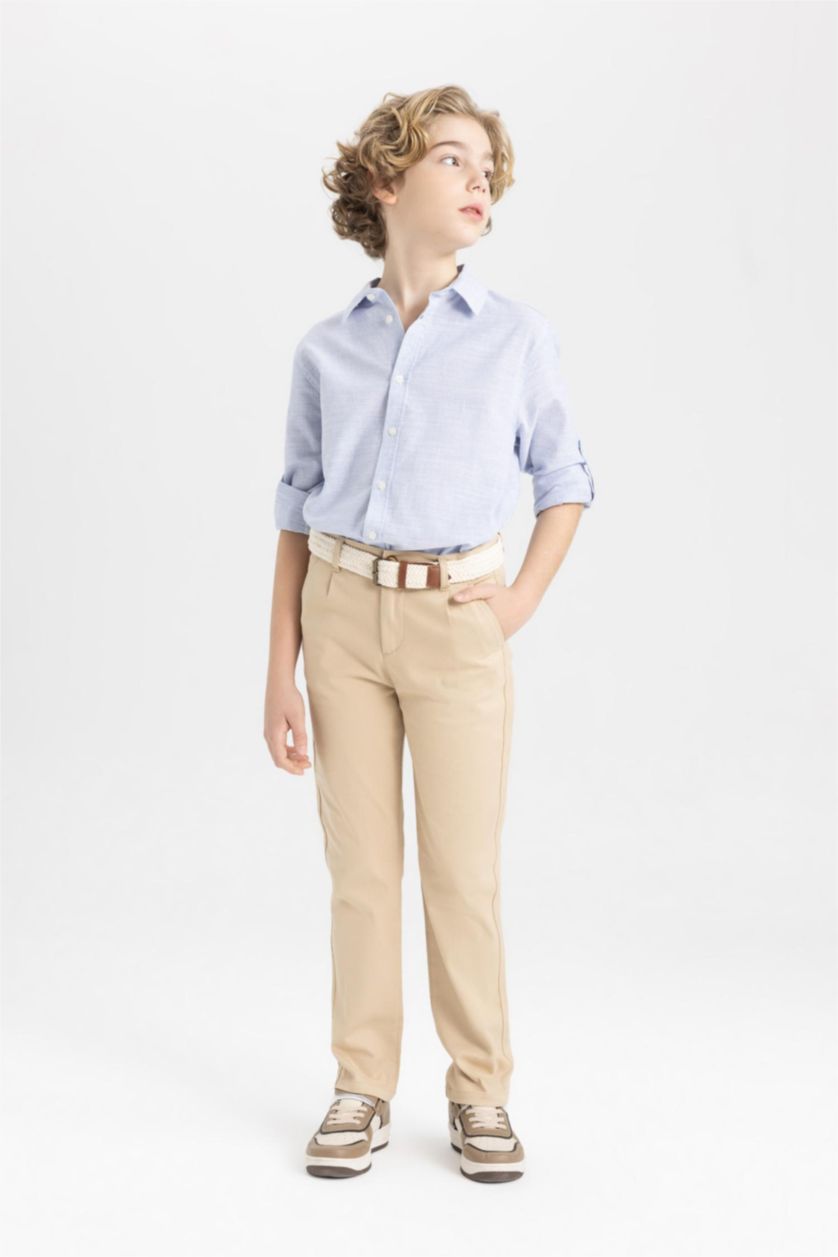 BOYS & TEENS Beige بنطلون جبردين قصة عادية
