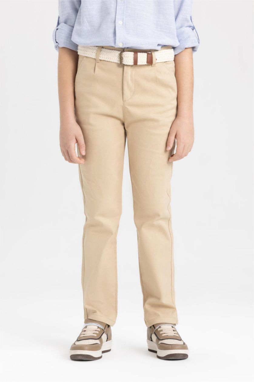 BOYS & TEENS Beige بنطلون جبردين قصة عادية