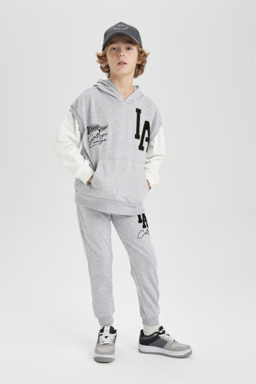 GARÇONS Gris Sweatshirt Oversize à Capuche Sans Manches Pour Garçon