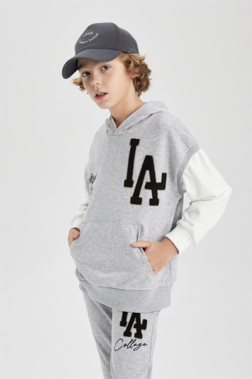GARÇONS Gris Sweatshirt Oversize à Capuche Sans Manches Pour Garçon