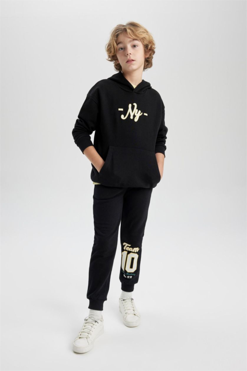 Мальчики и подростки Черный Штаны с принтом для мальчиков, Школьная коллекция