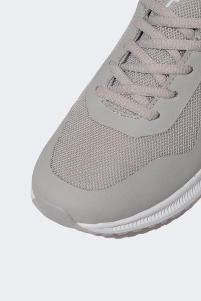 حريمي رمادي حذاء رياضي حريمي جلد صناعي برباط