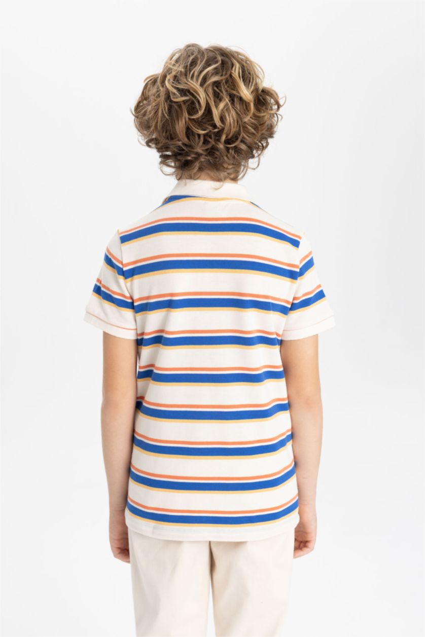 أولاد بيج فاتح تيشيرت بولو ولادي مخطط نص ردن بيكة قصة عادية