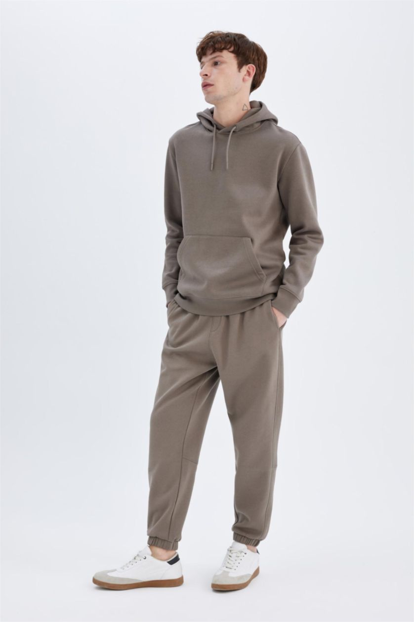 Erkek Açık Kahve Regular Fit Eşofman Altı Cepli Beli Bağcıklı Lastikli Paça 