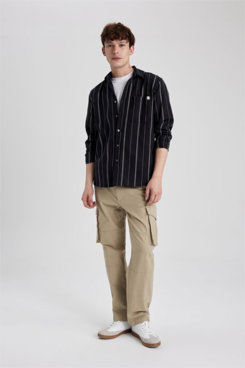 رجالي أنثرا Regular Fit Cotton Long Sleeve Shirt