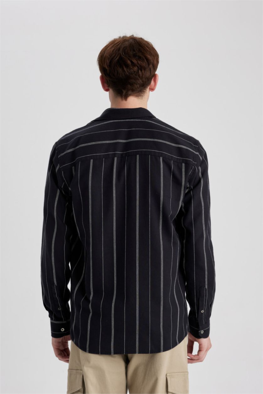 رجالي أنثرا Regular Fit Cotton Long Sleeve Shirt