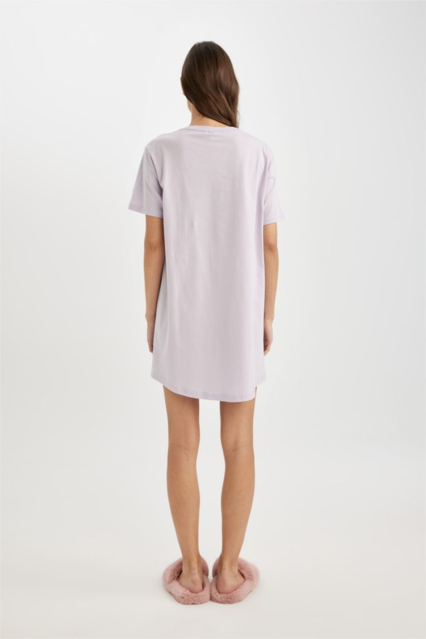 FEMME Violet Clair Robe pyjama à Manches Courtes Disney Mickey & Minnie Fall In Love